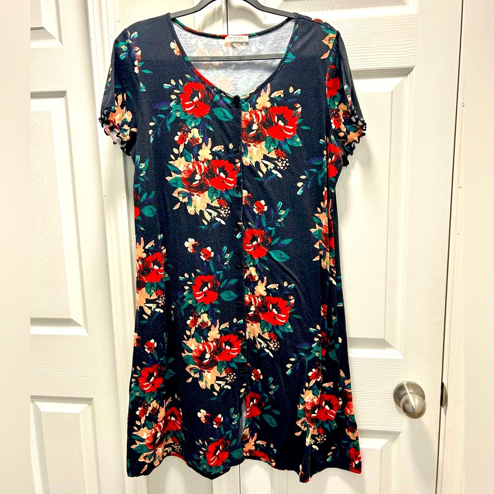 Floral Button Down Nightgown Women’s Size Large